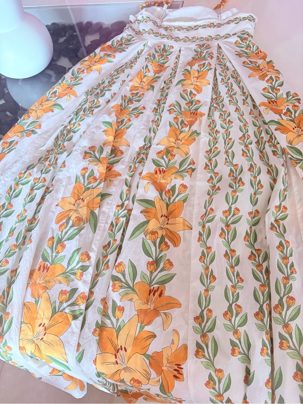 FARM Rio White Dress with Orange Floral Print - Picture 8 of 15